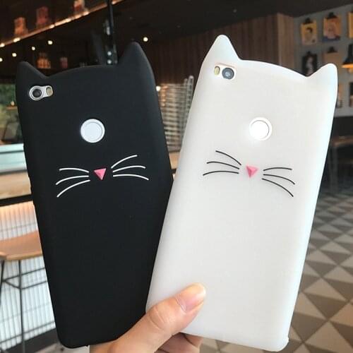 Cute 3D Cartoon Beard Cat Phone Case For Xiaomi Mi A1 A2 Lite Redmi 4X 4A 5A Note 7 4 5 Pro Soft Silicone Cover Fundas Coque