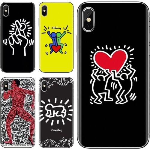 For Xiaomi mi Redmi Note 3 4 4X 5 6 7 8 8t 9 9s 9t 10 pro lite Hot-Keith-C-Haring Silicone Phone Cover Bag
