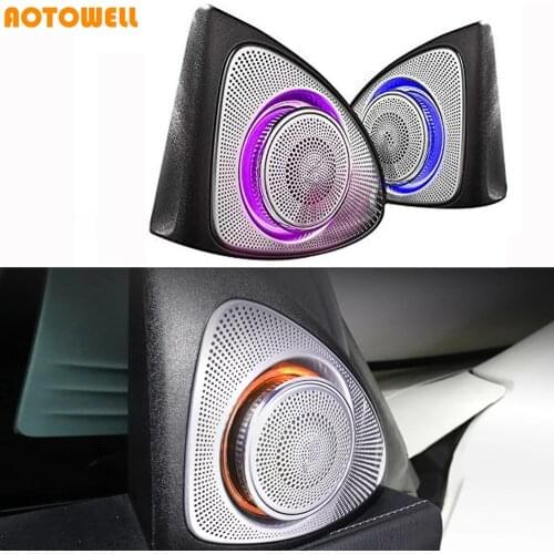Car Interior 64 Colors Led Ambient Light 3D Rotary Tweeter Speaker for Mercedes- W213 E Calss E200L E300L(W213)