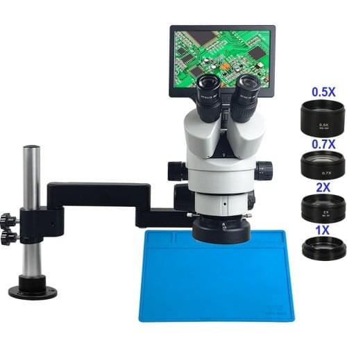 USB HDMI WiFi Digital Camera 16MP Trinocular Measurement Microscope Articulating Rotable Arm Stand Repair Instrument Tools