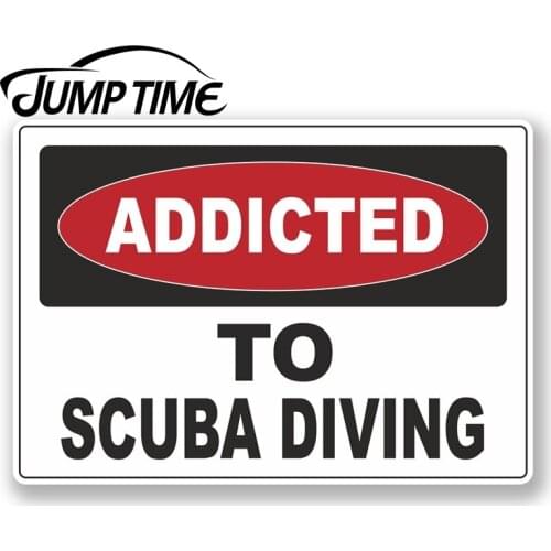 Jump Time for Addicted to Scuba Diving Vinyl Sticker Laptop Warning Funny Gift Car Assessoires Decals Vinyl Car Wrap DIY