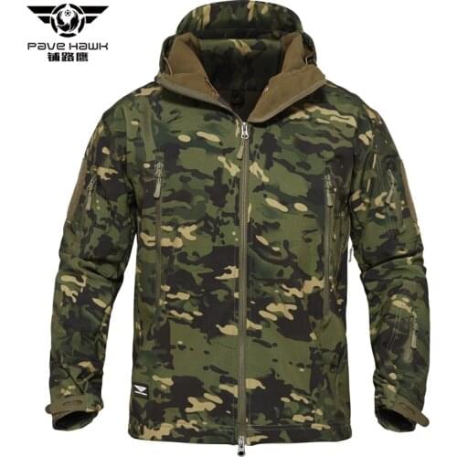 PAVEHAWK Military tactical jacket Winter Soft Shell Camouflage windbreaker Tactical jacket man Waterproof Fleece women Clothes