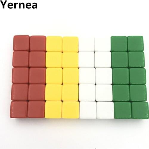 High-quality 50Pcs/Lot 16mm Blank Dice D6 Color Can Write And Carving Blank Dice Children Teaching Game Dice Board Game