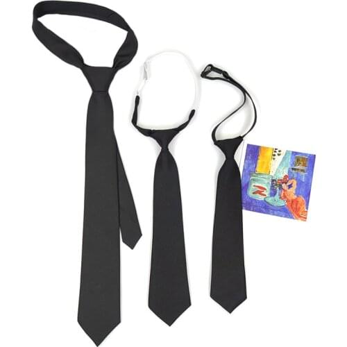 Female Hand Style Student Solid Color Basic Black Small Necktie Short Handsome Casual All-Match Decorative Fashion baby tie