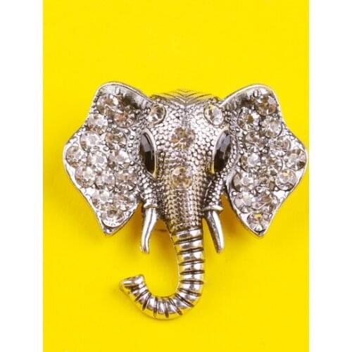 Gold Silver Diamond Elephant Brooch On a Backapck Set Anime Icons Lapel Pin Bags Badge Gifts Enamel Pins For Clothes Accessorie