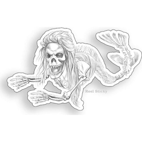 Zombie Mermaid Sticker Beach Ocean Sea Laptop Cup Cooler Car Window Bumper Decal