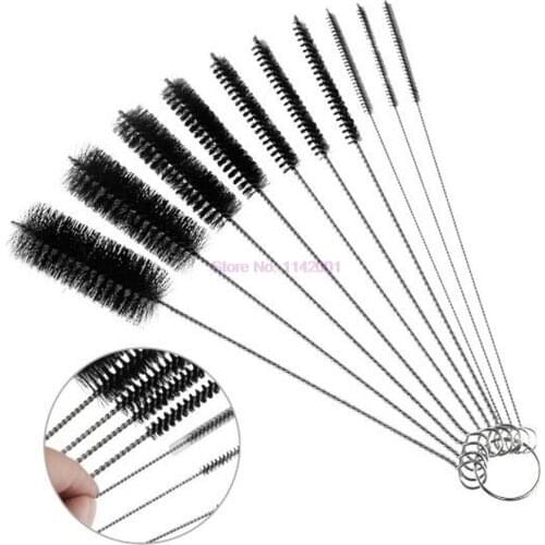 100set 10pcs/set Nylon Tube Brushes Straw Set For Drinking Straws Glasses Keyboards Jewelry Cleaning Brushes Clean Tools