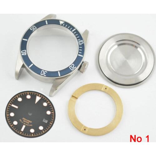 41mm Sapphire Glass Aluminum Bezel Watch Parts Case Dial fit ETA 2824 2836