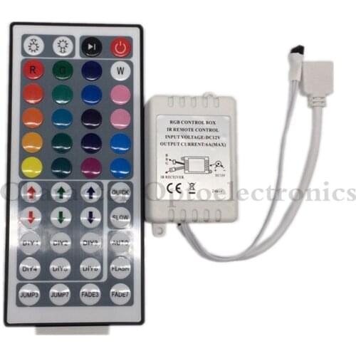 5PCS 44 Keys Dual Connectors IR Remote RGB Controller Output DC12V 2 Ports Dimmer For 3528 5050 SMD RGB LED Strip light Control