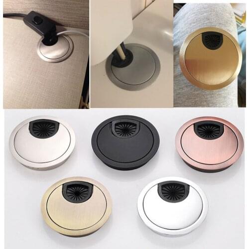 80mm Zinc Alloy Round Wire Hole Cover Green bronze Desk Wire Hole Table Cable Outlet Port Surface Line Box Furniture Hardware