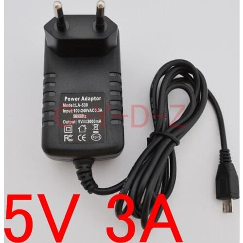 1pcs high quality 5v 3a Micro Usb Ac/dc Power Adapter EU Plug Charger Supply 5v3a For Raspberry Pi Zero Tablet Pc Other The