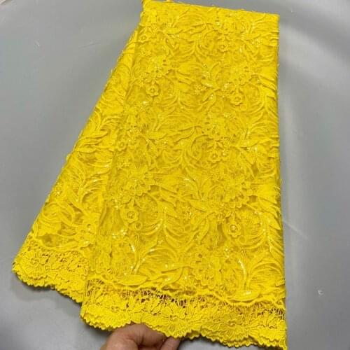 African Beaded Fabric 2021 High Quality Lace Fashion Nigerian Bride Wedding Dress French Embroidery Tulle Lace Fabric 5yards