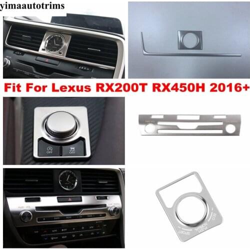 Stainless Steel Accessories For Lexus RX 200T RX450H 2016 - 2020 Air AC Vent / Center Control Button Knob / CD Panel Cover Trim