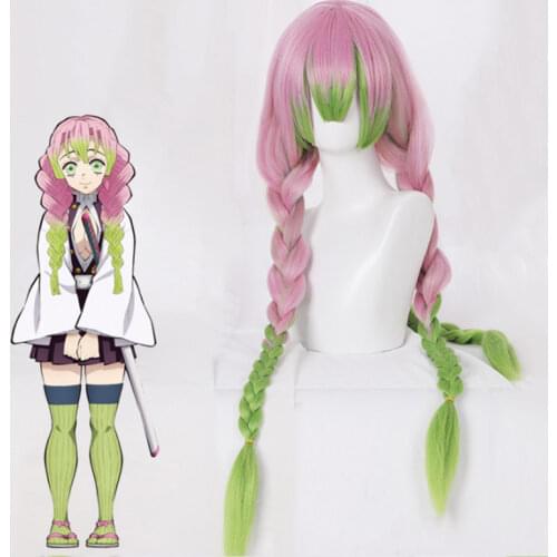 Anime Comic Demon Slayer Kimetsu No Yaiba Cosplay Wigs Kanroji Mitsuri Cosplay Wig Synthetic Wig Hair Halloween Blade Of Demon