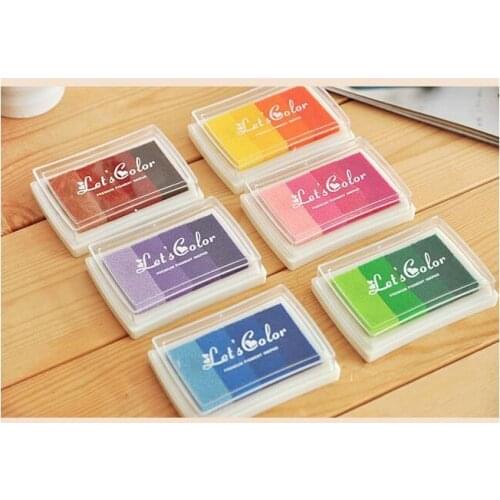 6 Mix Colors/lot DIY Craft Ink Pad Stamps Partner DIY Colors Finger Ink Pad for kids (pack of 6 ) and Scrapbooking Decoration