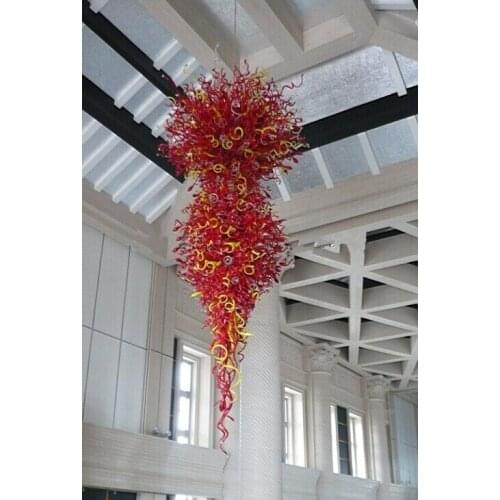 Big House Hotel Modern Glossy Fancy Lighting Hand Blown Art Glass Chandelier
