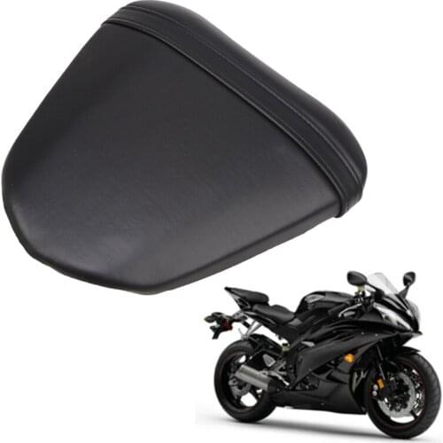 Black Leather Vintage Motorcycle Seat Covers Scooter Rear Passenger Pillion selle moto Cafe Racer Seats For Yamaha R6 R608 ATV