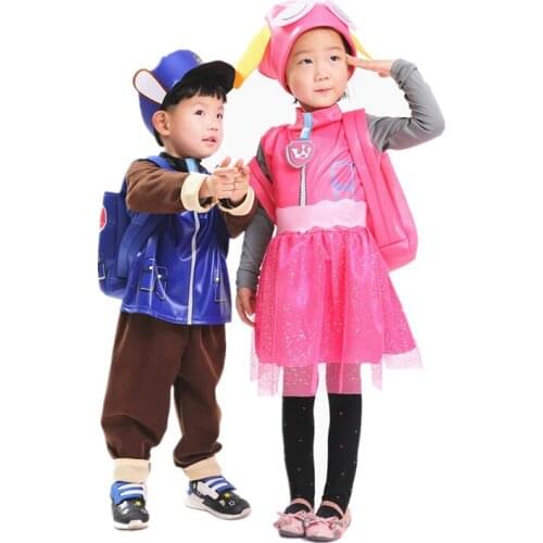 Patrol Dogs Cosplay Rubble Marshall Chase Skye Zuma Rocky Costume Kids Birthday Boys Girls Carnival Party Clothing
