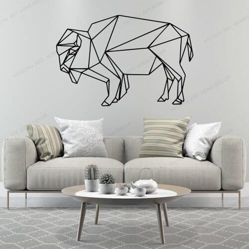Geometry Bull Wall Sticker Geometric Vinyl Wall Decor For Living Room Kids Room Decoration Decal Stickers Murals AY2008