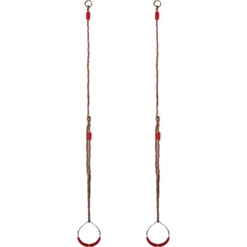 Gymnastic Rings w/ Straps Iron Gym Ring Strength Training Buckles for Adults Kids Children Outdoor Activities