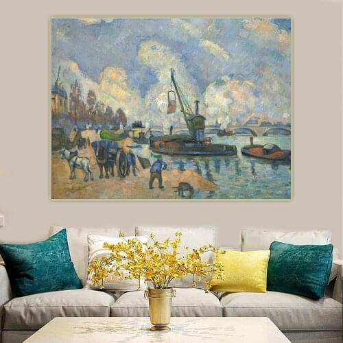 Citon Paul Cezanne《At the Quai de Bercy in Paris》Canvas Art Oil Painting Poster Picture Wall Background Decorations Home Decor