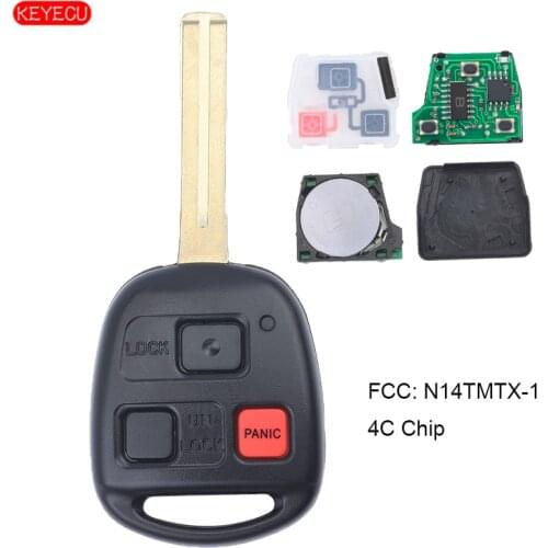 KEYECU Replacement Remote Key Fob 3 Button 312MHz for Lexus RX300 1999-2003 FCC: N14TMTX-1 - 4C Chip