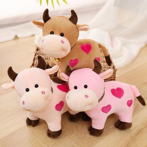 Creative and Simple Love Ox Doll Plush Toy Calf Grab Machine Doll Ox Year Mascot Event Gift Child Birthday Gift Stuffed Animals