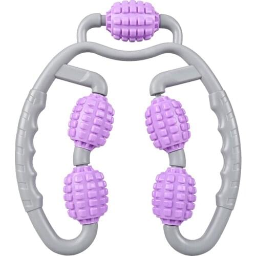 Yoga Massage Roller Trigger U Shape Trigger Point Massage Roller 5 Wheel Muscle Massage Tool for Arm Leg Neck Gym Yoga Pilates
