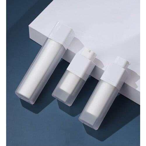 15ML Frosted Square Cosmetic Container Rotary pump Airless Bottle,vacuum Lotion Press Dispens Bottle Liquid Foundation Bottle