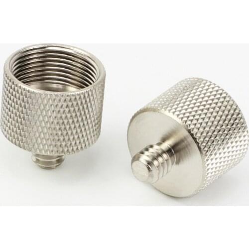 2pcs Metal 1/4" Male - 5/8" Female Connector Bolt Converter Adapter Screw fr Tripod Mic Microphone Stick Pole Suspension Camera