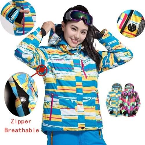 Men Women Winter Ski Jacket Waterproof Windproof Warm Breathable Outdoor Hiking Skiing Fleece Jackets Coat Camouflage Ski Suit