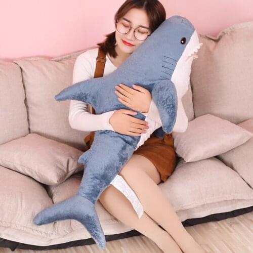 80/100/130cm Soft Shark Plush Toy Stuffed Shark Toy Pillow For Kids Birthday Gift or Shop Home Decoration