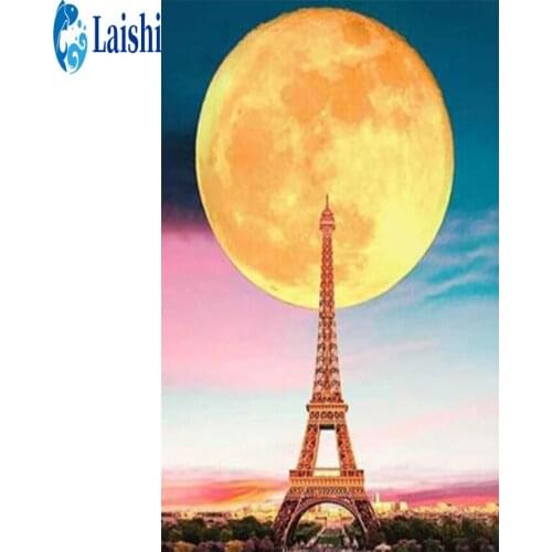 5D DIY Diamond Painting Tower sun full round drill Rhinestone Embroidery Cross Stitch Kit Mosaic Diamond Art Home Decoration