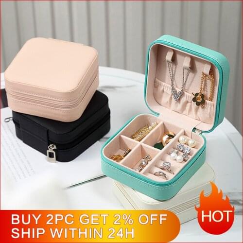 2021 Jewelry Organizer Display Travel Jewelry Case Boxes Portable Jewelry Box Leather Storage Joyeros Organizador De Joyas