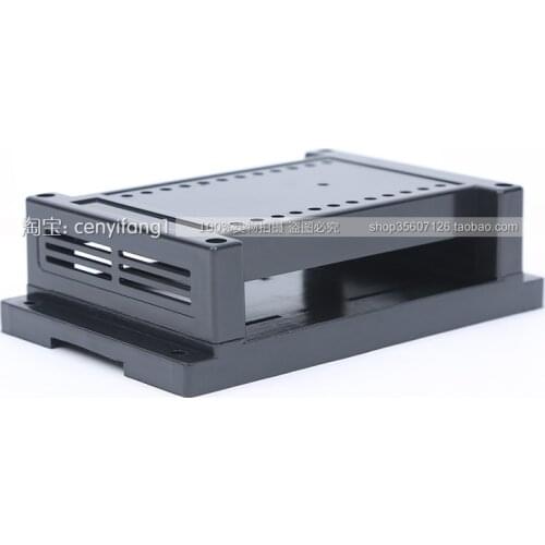 PLC Plastic junction box Module guide rail type industrial control housing Instrument housing 145*90* 40mm (black)