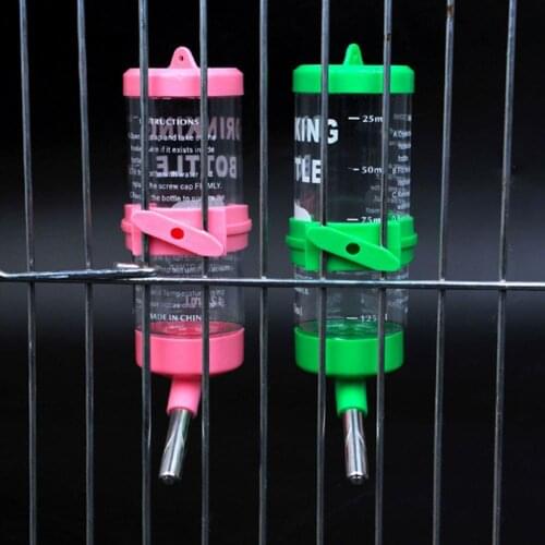 80ML/125ML Hamster Drinker Water Bottle Plastic Small Animal Auto Dispenser Feeder Hanging Drinking Fountain Pet Supplies