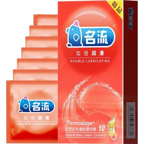 Mingliu 10Pcs/lot Double Lubricating Condoms Natural Latex Condoms Smooth Penis Sleeve Sex Toy for Men Safe Contraception Tool