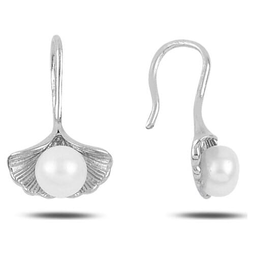 Silver 925 Sterling With Pearl Earrings