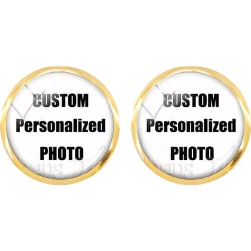 Personalized Custom Stud Earrings Photo Mum Dad Baby Children Grandpa Parents Designed Photo Gift For Family Anniversary Gift