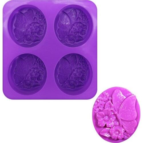 Silicone Aromatherapy Soap Mold Butterfly Rose Pattern Mooncake Mould Pudding Cake Decorating Bakeware Baking Tools