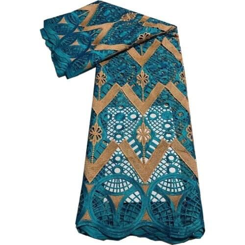 SJ Lace Latest Soft Unique Water Soluble Guipure Lace Embroidery African Cord Swiss Lace Fabric Nigerian Women Dress d5-62