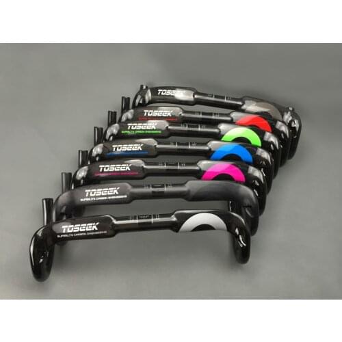 TOSEEK 7 color Glossy carbon fiber road bike handlebar bend the carbon bicycle bent bar 31.8 x 400/420/440mm