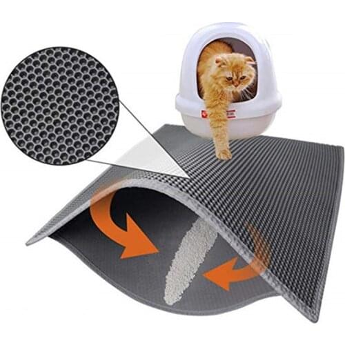 Waterproof Cat Litter Mat Double Cat Mats Pet Mats Pets Litter Box Mat Bed For Cats House Clean Foldable EVA Double-Layer Mat