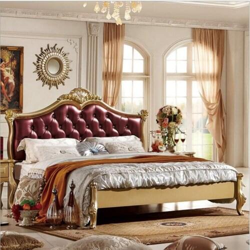 High quality bed Fashion European French Carved bedside 1.8 m bed p10055