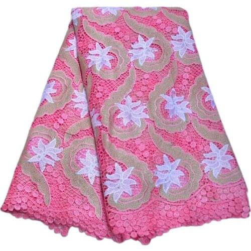 Skin Healthy top quality Very soft pink African Cord lace Nigerian African wedding lace Fabric for big party desses -N81456