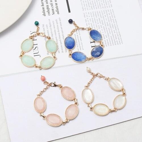 Fashion The Role Of Elliptic Stone Enchase Cut Face Simple Sense Style Elegant For Women