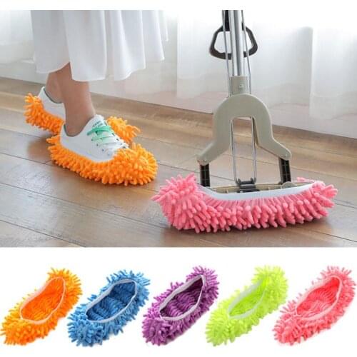 100pcs/lot Creative Lazy Mopping Shoes Microfiber Mop Floor Cleaning Mophead Floor Polishing Cleaning Cover