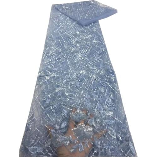 2021 Sequins Lace Fabric Mesh African Embroidery Sequence Nigerian French Party Latest High Quality Tulle Hot Sale Lace xz-290