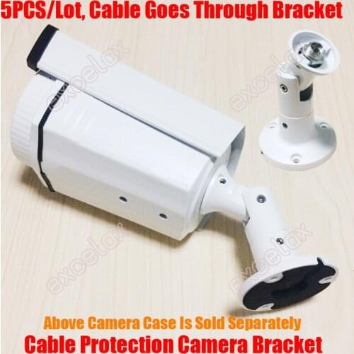 5PCS/Lot Cable Protection CCTV IR Bullet Camera Case Bracket Wall Mount Cable Go Through Aluminum Alloy Metal Support Stand
