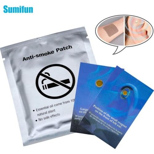 5Pcs/Bag Anti Smoke Patch + 1Set Quit Smoking Magnet Chinese Herbal Medical Plaster Health Care Stop Quit Smoking Cessation